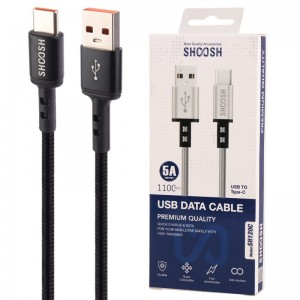 کابل تایپ سی فست شارژ Shoosh SH120C 5A 1.1m