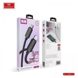 کابل تبدیل فست شارژ Earldom EC-194C-C Type-C To Type-C 60W 3m