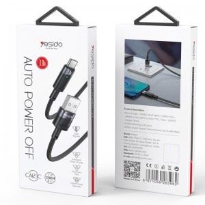 کابل تایپ سی فست شارژ Yesido CA123C 3A 1.2m