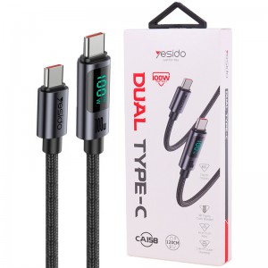 کابل تبدیل فست شارژ Yesido CA158 VOOC QC PD 100W Type-C To Type-C 1.2m