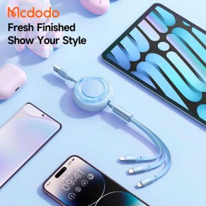 کابل 3 سر فست شارژ Mcdodo Sparkling Series CA-3730 6A 66W 1.2m
