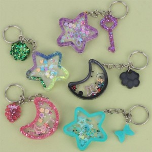 جاکلیدی رزینی آکواریومی ماه و ستاره