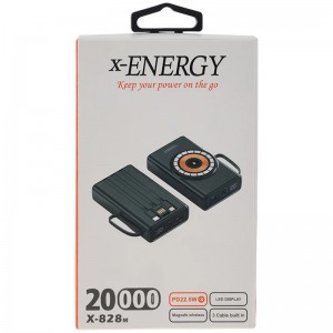 پاور بانک بی سیم فست شارژ ایکس انرژی X-828M PD 22.5W ظرفیت 20000 میلی آمپر ساعت