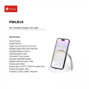 شارژر بی سیم و استند رومیزی ProOne PWL815 15W