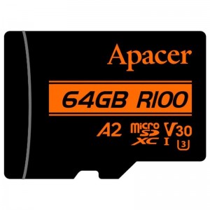 رم میکرو 64 گیگ اپیسر Apacer Rioo A2 V30 U3 C10 100MB/s + خشاب