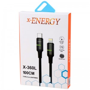 کابل تبدیل فست شارژ X-Energy X-360L Type-C To Lightning 3A PD 30W 1m
