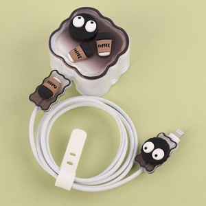 ست محافظ کابل و کلگی شارژر آیفون طرح بیسکوییت OREO