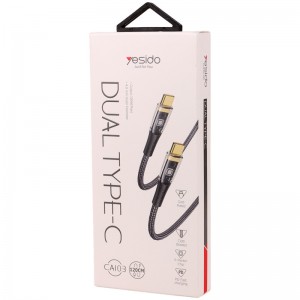 کابل تبدیل فست شارژ Yesido CA103 Type-C To Type-C 5A QC PD 100W 1.2m