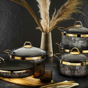 سرویس پخت و پز 9 پارچه گرانیتی بریونی طرح سنگ