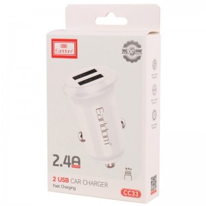 شارژر فندکی فست شارژ Earldom ES-CC33 2.4A 12W + کابل آیفونی