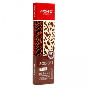 مداد مشکی طرح دار آریا Arya 3045 بسته 12 عددی