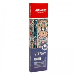 مداد مشکی طرح دار آریا Arya 3042 بسته 12 عددی