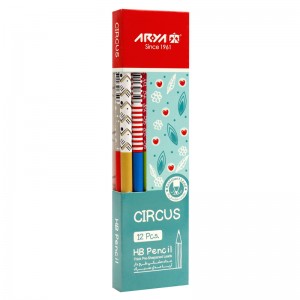 مداد مشکی طرح دار آریا Arya 3043 بسته 12 عددی