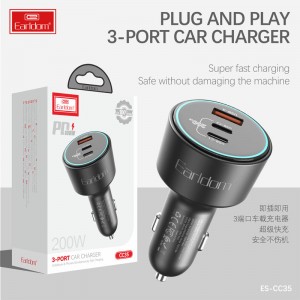 شارژر فندکی فست شارژ Earldom ES-CC35 PD 5A 100W