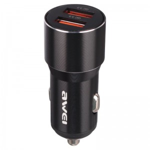 شارژر فندکی فست شارژ Awei C-856 3A QC3.0 PD 18W