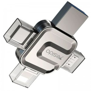 فلش 128 گیگ یسیدو FL15 OTG Type-C / Micro USB / Lightning USB3.0