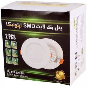 پنل بک لایت توکار گرد 7 وات اپتونیکا IR-OP5207R بسته دو عددی