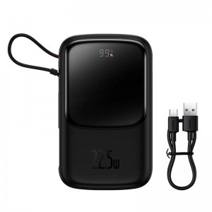 پاور بانک فست شارژ باسئوس Qpow Pro PPQD06010 QC3.0 PD 22.5W ظرفیت 10000 میلی آمپر ساعت