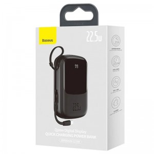 پاور بانک فست شارژ باسئوس Qpow Pro PPQD06010 QC3.0 PD 22.5W ظرفیت 10000 میلی آمپر ساعت