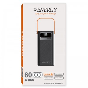 پاور بانک فست شارژ ایکس انرژی X-860 PD 22.5W ظرفیت 60000 میلی آمپر ساعت