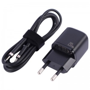 شارژر دیواری 20 وات یوسامز US-CC124 PD 3A + کابل تبدیل آیفونی