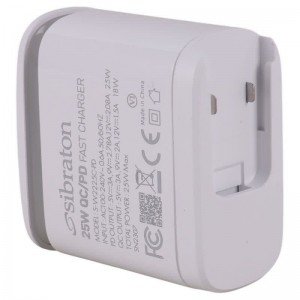 شارژر دیواری 25 وات سیبراتون S-W2225C-PD QC3.0 PD 3A + کابل تایپ سی
