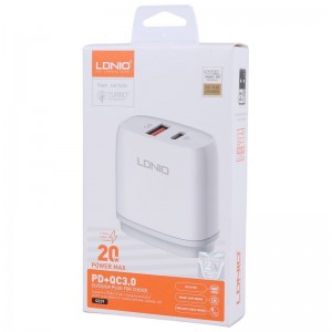 شارژر دیواری 20 وات الدینیو Q229 QC3.0 PD 3A + کابل تایپ سی