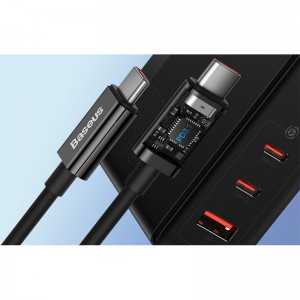 شارژر دیواری فست شارژ Baseus GaN5 Pro CCGP100 3Port 5A QC PD 140W + کابل تبدیل تایپ سی