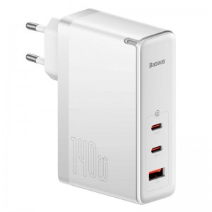 شارژر دیواری فست شارژ Baseus GaN5 Pro CCGP100 3Port 5A QC PD 140W + کابل تبدیل تایپ سی