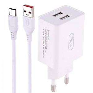 شارژر دیواری 10.5 وات اسکای دلفین SC30T 2.1A + کابل تایپ سی