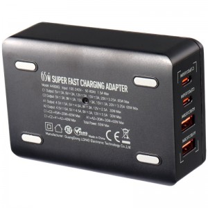 شارژر رومیزی فست شارژ 4 پورت Ldnio A4808Q QC4.0 PD3.0 65W