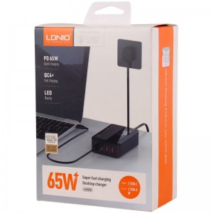 شارژر رومیزی فست شارژ 4 پورت Ldnio A4808Q QC4.0 PD3.0 65W