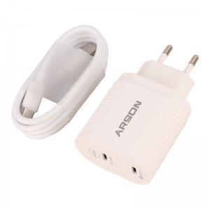 شارژر دیواری فست شارژ Arson AN-W02 4A PD QC3.0 20W + کابل تبدیل تایپ سی