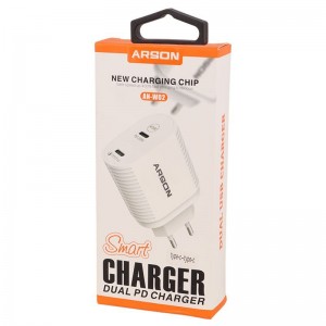 شارژر دیواری فست شارژ Arson AN-W02 4A PD QC3.0 20W + کابل تبدیل تایپ سی