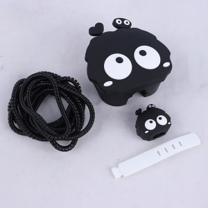 ست محافظ کابل و کلگی شارژر سیلیکونی آیفون طرح میکروب