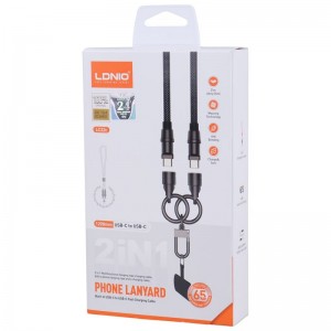 کابل تبدیل فست شارژ Ldnio LC22C Type-C To Type-C 65W 1.2m