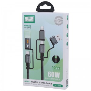 کابل تبدیل فست شارژ Earldom EC-IC03 PD 3A 60W 1.2m