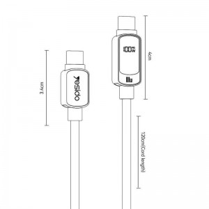 کابل تبدیل فست شارژ Yesido CA179 Type-C To Type-C 5A PD 100W 1.2m