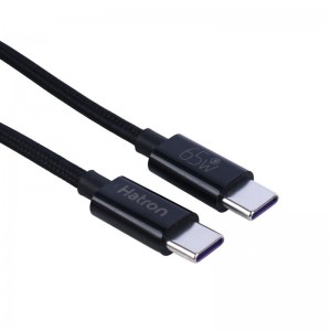 کابل تبدیل فست شارژ Hatron HC605HB Type-C To Type-C 65W 1m