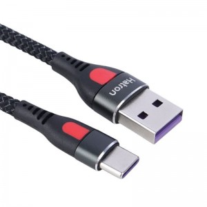 کابل تایپ سی فست شارژ Hatron HC303HB 5A 1m