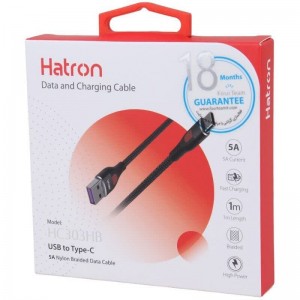 کابل تایپ سی فست شارژ Hatron HC303HB 5A 1m