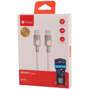 کابل تبدیل فست شارژ ProOne Infinity PCC131 Type-C To Type-C PD 60W 1m