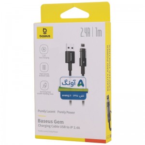کابل لایتنینگ فست شارژ 2.4 آمپر باسئوس Gem P10373003111 طول 1 متر