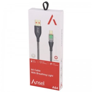 کابل آیفونی فست شارژ Ansel A64 6A 1m