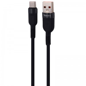 کابل تایپ سی فست شارژ Verity CB-3160T-B 3A PD 65W 1m