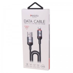 کابل آیفونی فست شارژ Yesido CA130L 2.4A 12W 2m