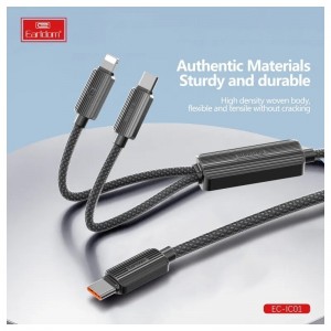 کابل 2 سر فست شارژ Earldom EC-IC01 PD QC 1.2m