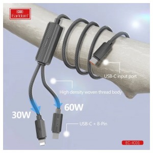 کابل 2 سر فست شارژ Earldom EC-IC01 PD QC 1.2m