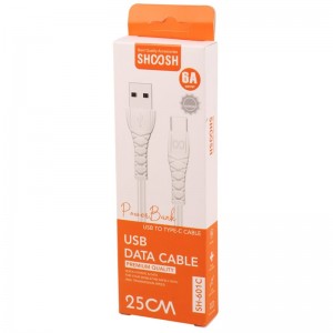 کابل کوتاه تایپ سی فست شارژ Shoosh SH-601C 6A 25cm