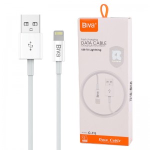 کابل لایتنینگ فست شارژ 3 آمپر بیوا C-11L طول 1.5 متر